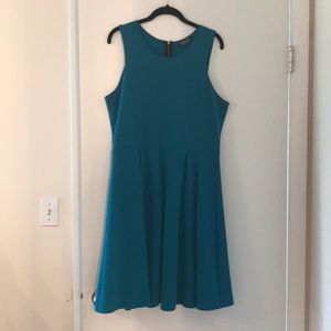 Beautiful teal dress with exposed zipper in back